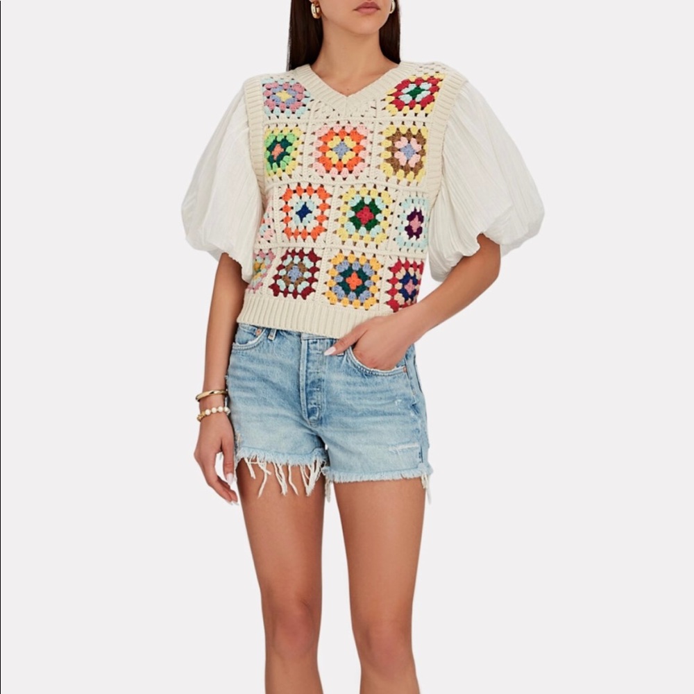 Sea NY crochet combo sweater